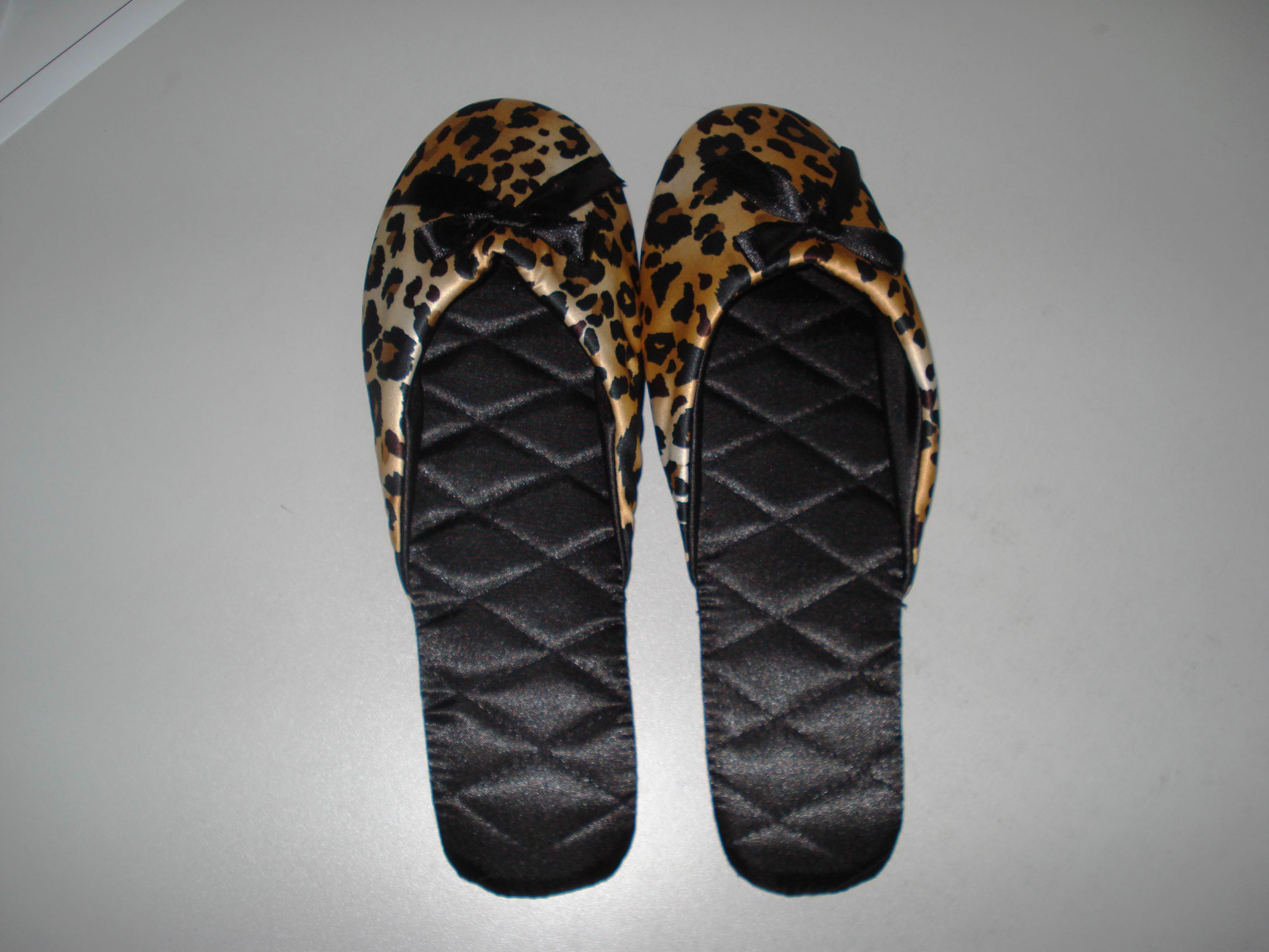 animal satin slipper
