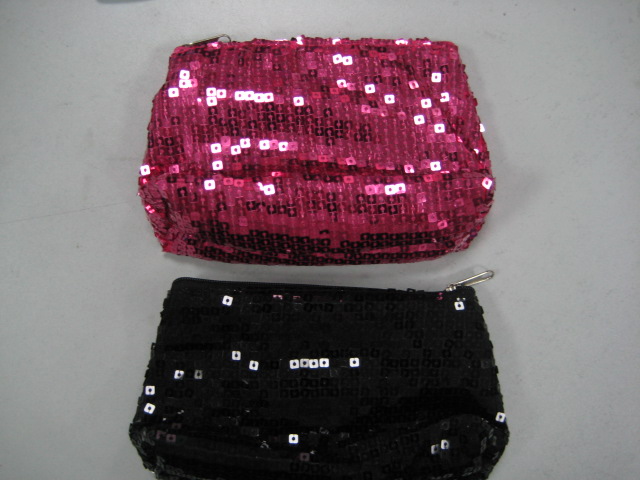 sequin make up bag